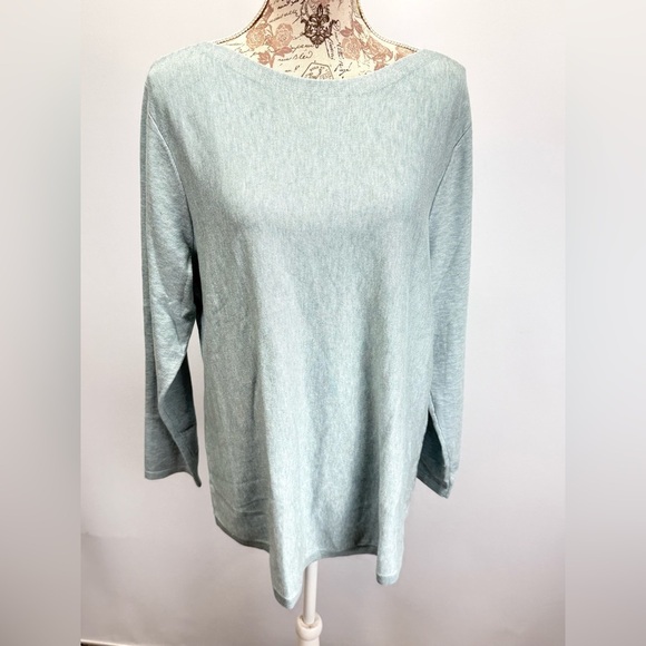 CHICOS Light Blue bateau neck long sleeve sweater size XL - Picture 10 of 14